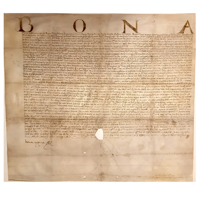 Biblioteca nazionale di Bari - Le pergamene di Bona Sforza